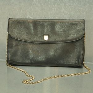 J&F Martell black leather Clutch